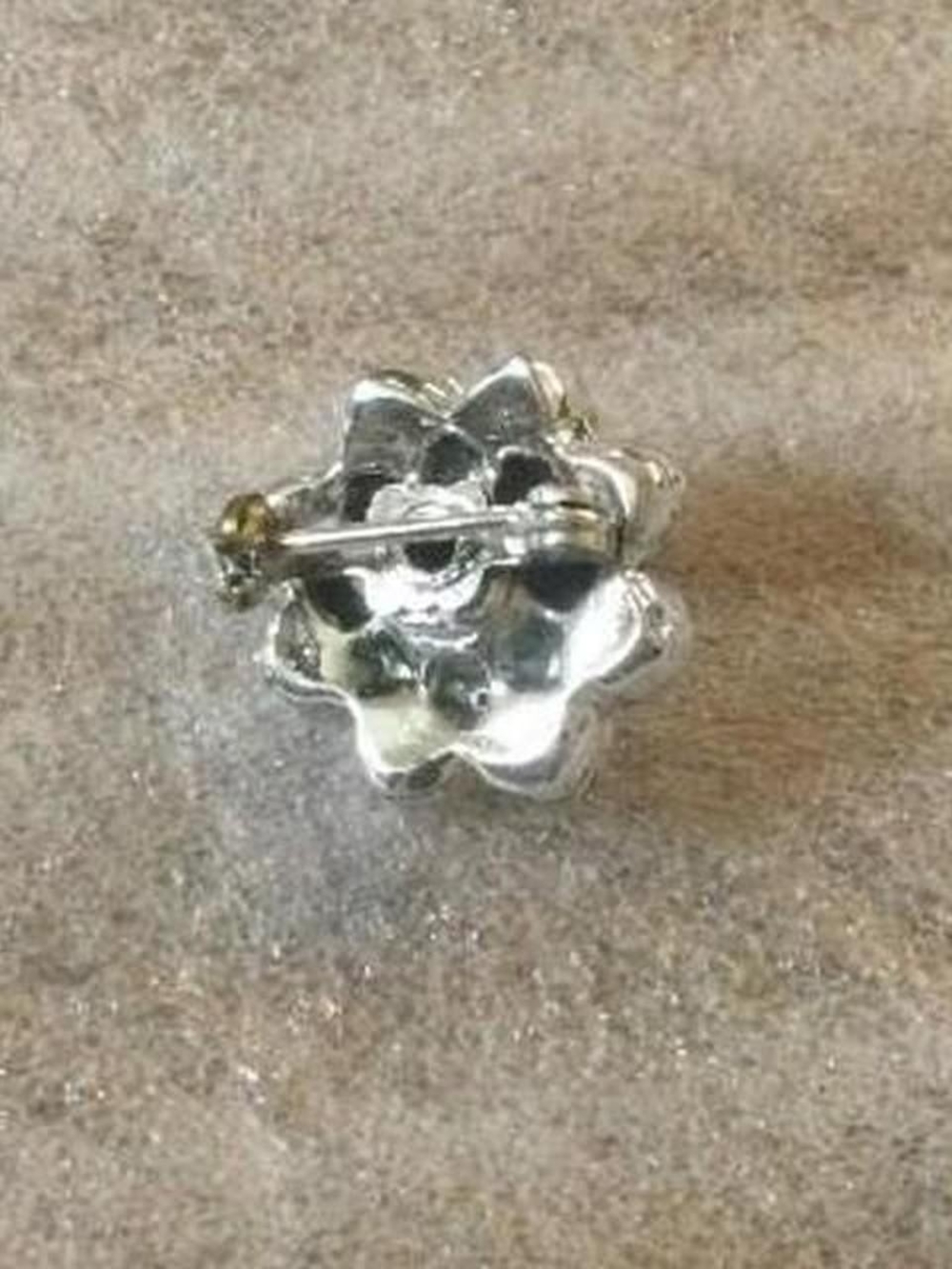 Tiny Rhinestone Flower Pin - Picture 2 of 2